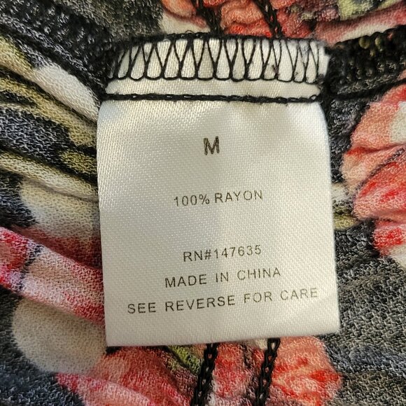 Romeo + Juliet Couture Polka Dot Poppy Floral Milkmaid Top Black White Red Sz M - Picture 4 of 5